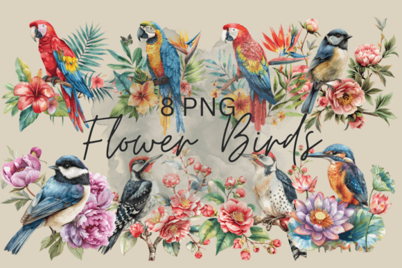 Download Vintage Bird in Flowers Watercolor Birds - Vintage Collection