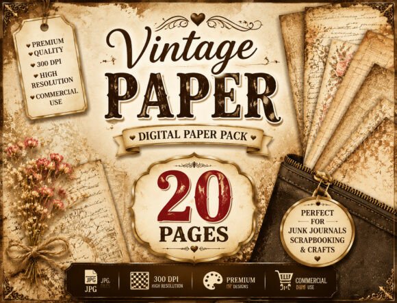 Download Vintage Damask Floral Junk Journal - Vintage Collection