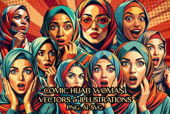 Download Muslim Pop Art Woman, Comic,clipart - Premium Resources