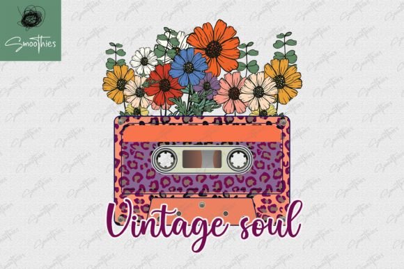 Download Vintage Soul Flower Retro Cassette PNG - Vintage Collection