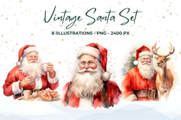 Download Vintage Santa Set - Vintage Collection