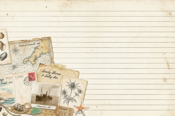 Download Vintage Floral Lined Journal Page - Vintage Collection