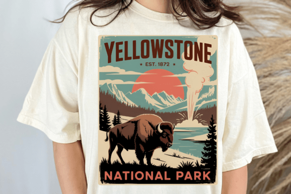 Download Yellowstone National Park Vintage PNG - Vintage Collection