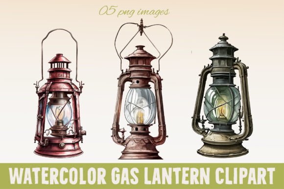 Download Vintage Watercolor Lanterns Illustration - Vintage Collection