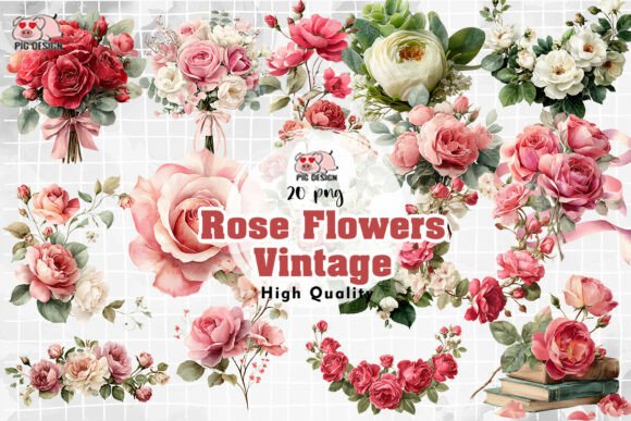 Download Rose Flowers Vintage PNG - Vintage Collection
