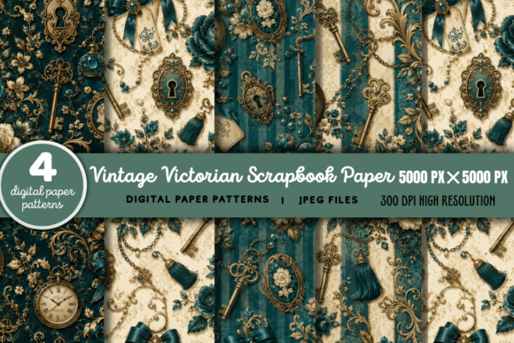 Download Vintage Victorian Scrapbook Background 3 - Vintage Collection