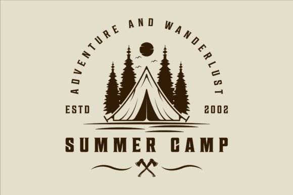 Download Summer Camp Logo Vector Vintage Design - Vintage Collection