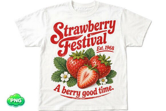 Download Strawberry Festival PNG Vintage Design - Vintage Collection