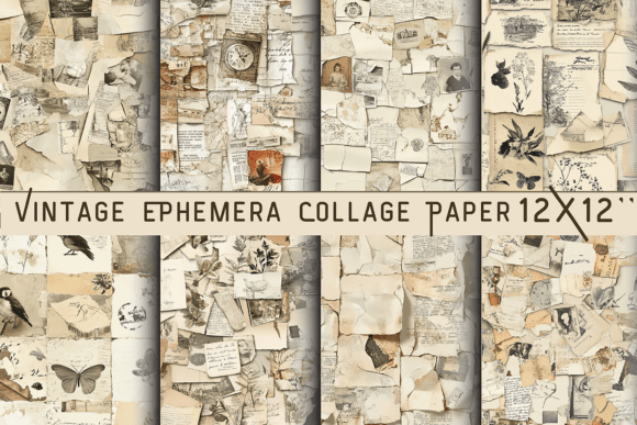 Download Vintage Ephemera Collage Paper - Vintage Collection