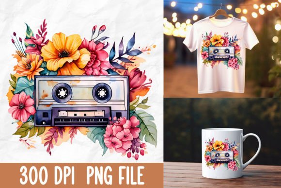 Download Retro 80s Vintage Cassette Tape Flower - Vintage Collection