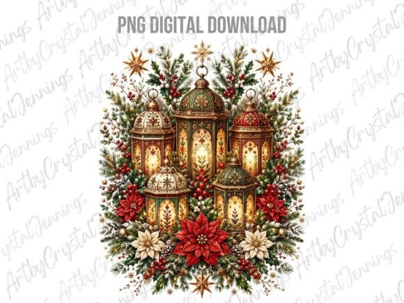 Download Christmas Lantern Poinsettia PNG - Poinsettia Collection