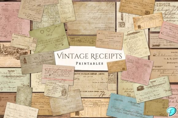Download Vintage Receipts Printable Ephemera - Vintage Collection