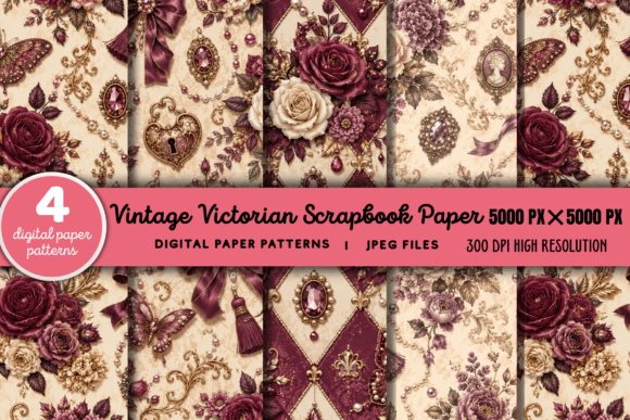 Download Vintage Victorian Scrapbook Pattern 2 - Vintage Collection