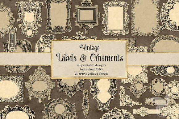 Download Vintage Labels and Ornaments - Vintage Collection