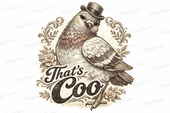 Download That’s Coo Vintage Pigeon PNG - Vintage Collection
