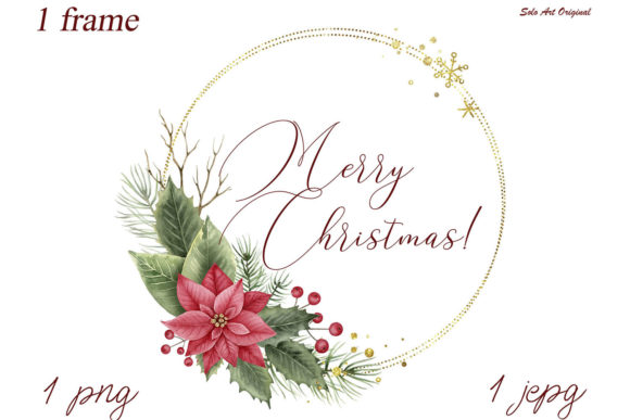 Download Christmas Floral Frame,Poinsettia,holly - Poinsettia Collection