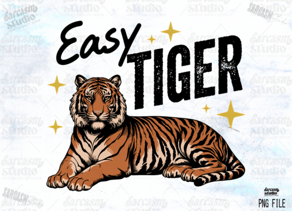 Download Easy Tiger Cute Summer Funny Vintage Png - Vintage Collection