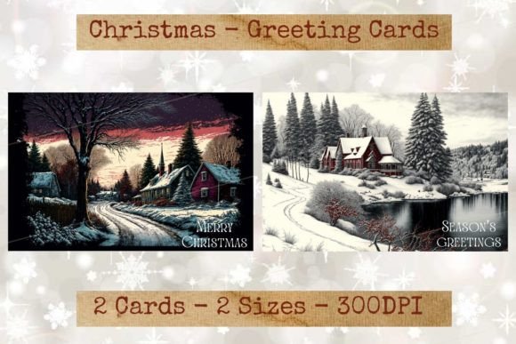 Download Vintage Holiday Season Greeting Cards 01 - Vintage Collection