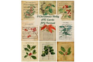 Download 9 Vintage Holly Ephemera Cards - Vintage holly Collection