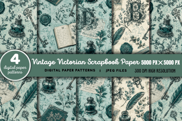 Download Vintage Victorian Scrapbook Background 2 - Vintage Collection