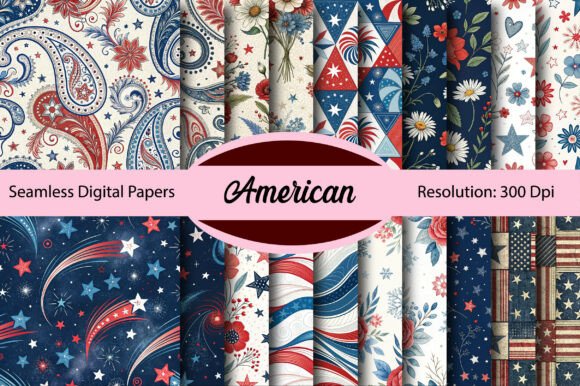 Download American Seamless Digital Paper - Digital paper Collection