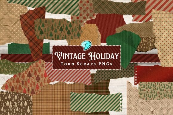 Download Vintage Holiday Torn Scraps Clipart PNGs - Vintage Collection