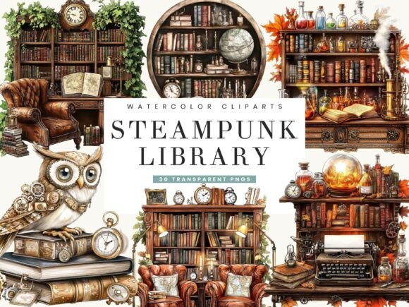 Download Vintage Steampunk Clipart Bundle - Vintage Collection