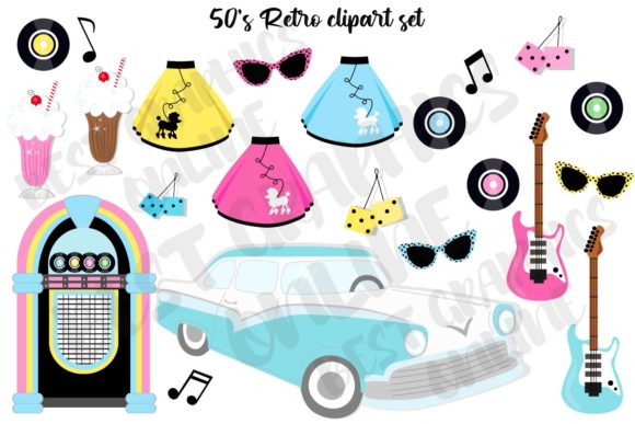 Download 50's Retro Vintage Clipart Vinyl Record - Vintage Collection