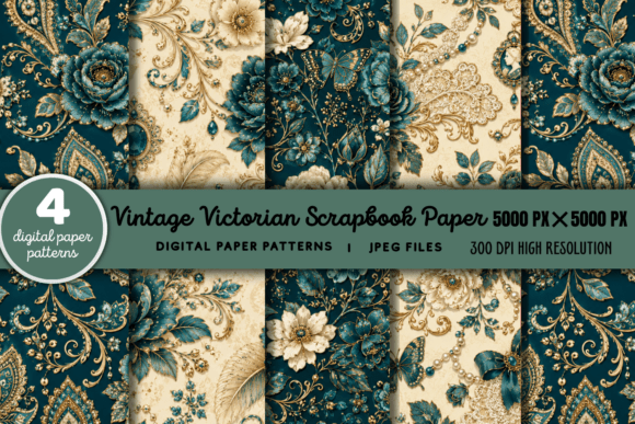 Download Vintage Victorian Scrapbook Background 1 - Vintage Collection