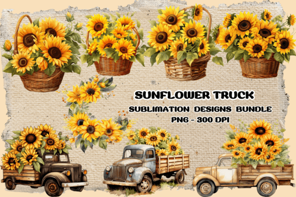 Download Sunflower Vintage Watercolor Clipart - Vintage Collection