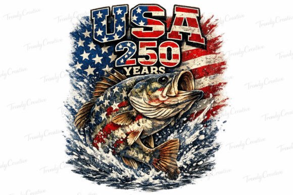 Download USA 250 Bass Fishing Vintage PNG - Vintage Collection