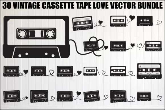 Download Vintage Cassette Tape Love Bundle - Vintage Collection