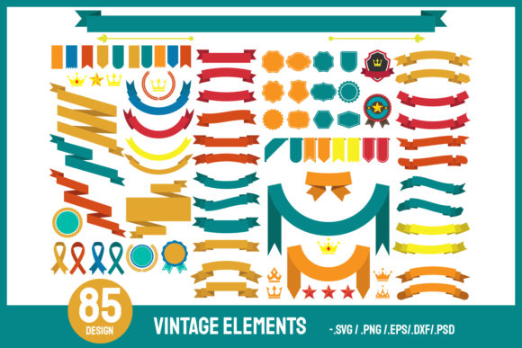 Download 85 DESIGN Vintage Elements. - Vintage Collection