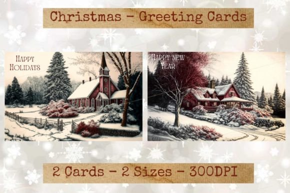 Download Vintage Holiday Season Greeting Cards 02 - Vintage Collection