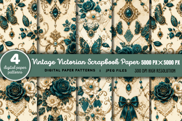 Download Vintage Victorian Scrapbook Background 4 - Vintage Collection