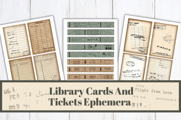 Download Vintage Library Cards, Ephemera, - Vintage Collection
