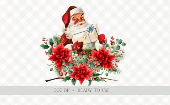 Download Christmas Vintage Santa Wreath PNG - Vintage Collection